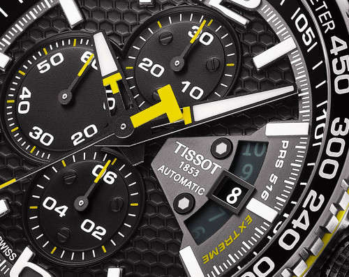 Tissot Men's PRS 516 Stainless Steel Automatic Watch with Black Rubber Band