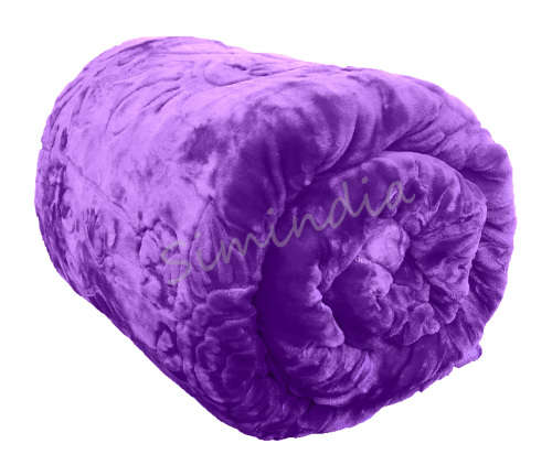 New Arrivals Super Soft 3 PLY Heavy Quality Mink & Embossed Blanket - Purple