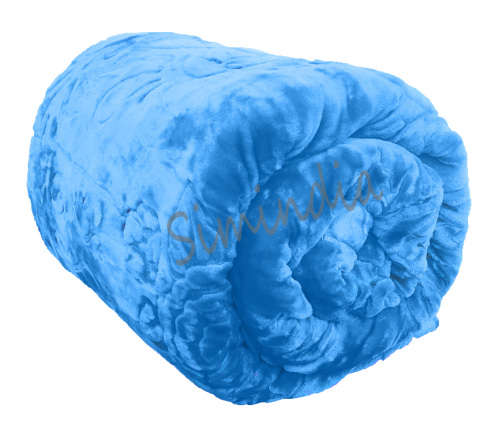 New Arrivals Super Soft 3 PLY Heavy Quality Mink & Embossed Blanket - Blue
