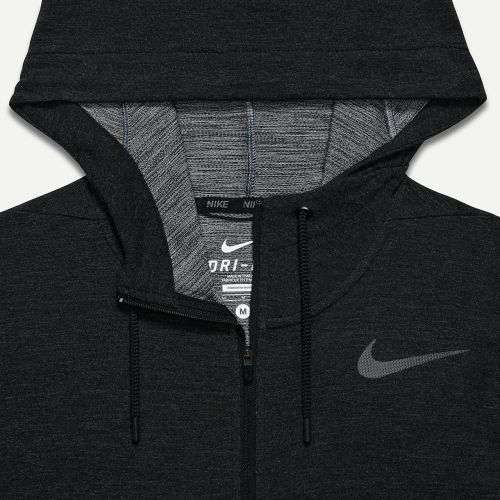 Original Mens Nike Dri-Fit Full Zip Training Top 742210 010  Size Extra Large Color Black/GreyMarl