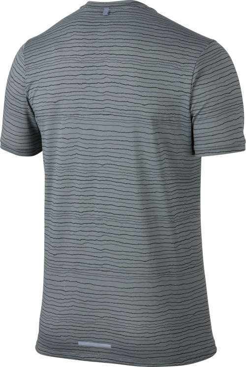 Original Mens Nike Dri-FIT Cool Tailwind Striped Short Sleeve Running Cool Grey 724809 065 Size L