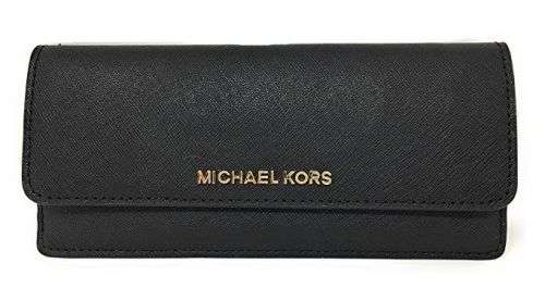 Original Brand New MICHAEL KORS Jet Set Travel Flat Saffiano Leather Wallet Choose from Tan or Black