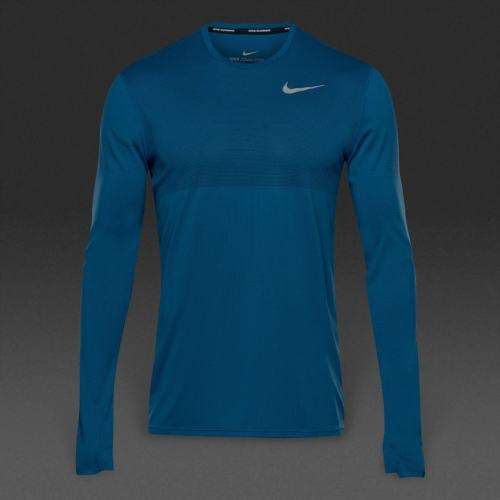 Original Mens Nike Dry Fit Long sleeved Running Top blue 833585 457 Size Extra Large