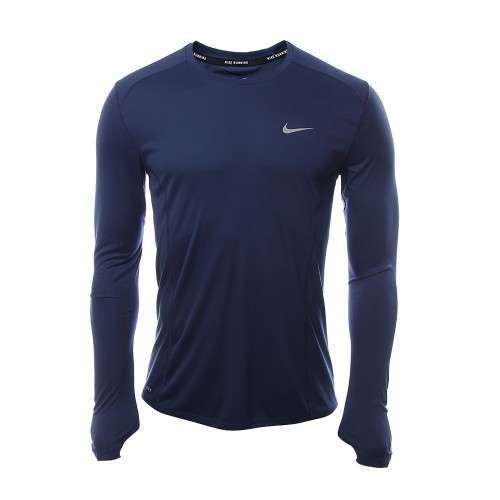 Original Mens NIKE DRYFIT RUNNING Long Sleeve SHIRT Blue 683570 410 Extra Large