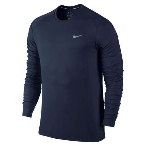 Original Mens NIKE DRYFIT RUNNING Long Sleeve SHIRT Blue 683570 410 Extra Large
