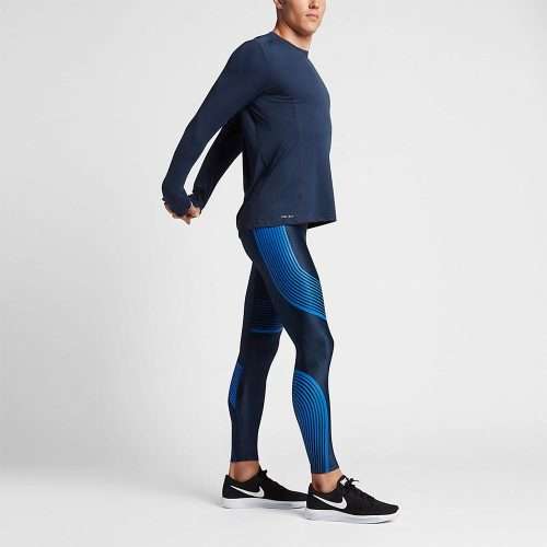 Original Mens NIKE DRYFIT RUNNING Long Sleeve SHIRT Blue 683570 410 Extra Large