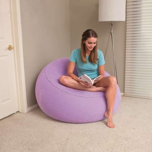 Bestway Single flocking Inflatable sofa lounge chair Dims 112 x 112 x 64 cm (assorted colors)