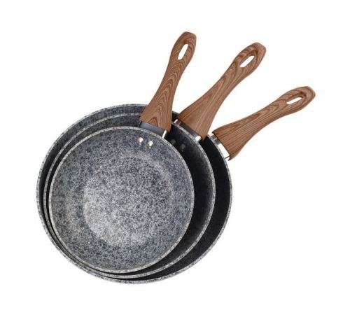 3pc Frying Pan Marble Coated Set - Assorted Colors (20, 24 & 28 cm)