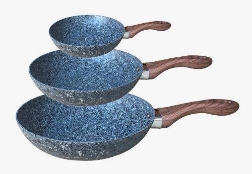 3pc Frying Pan Marble Coated Set - Assorted Colors (20, 24 & 28 cm)