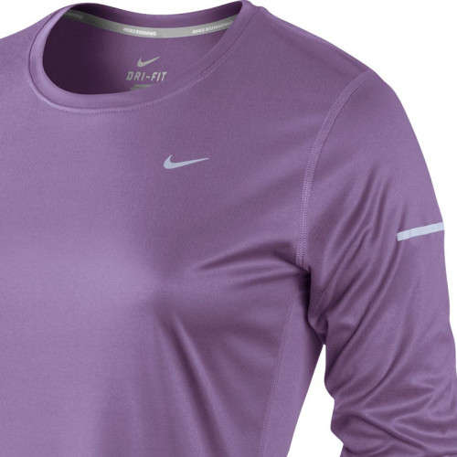 Original Womens NIKE Miler Long Sleeve Top Violet 519833 522 Size Large