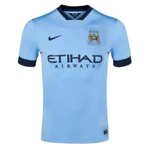Original Mens Nike MANCHESTER CITY HOME STADIUM 2014/2015 SOCCER JERSEY 611050 489 Size XL