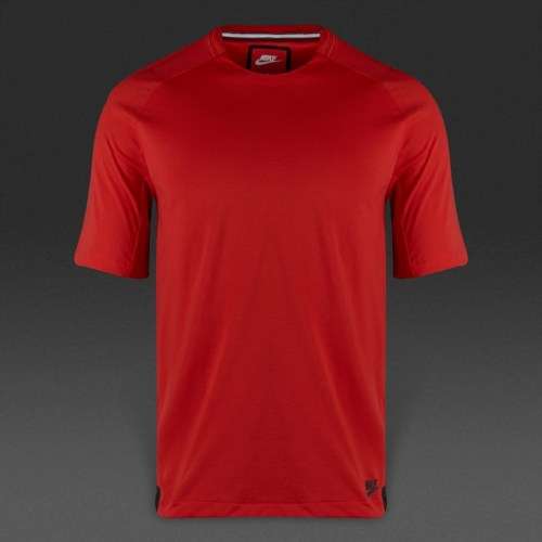 Original Nike Mens Sportswear Bonded Knit T-Shirt In Red 805122 657 Size Extra Large