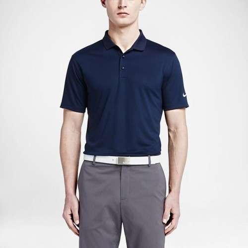 Original Mens Nike Golf Victory Solid Polo College Navy/White 725518 419 Size Extra Medium
