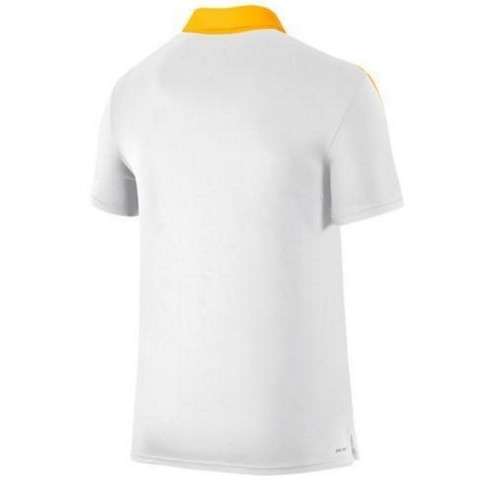 Original Mens Nike COURT WHITE YELLOW AND NAVY POLO SHIRT 644788 108 Size Large