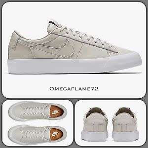 Original Mens NIKE Blazer Studio QS Light Bone/ White 850478 001 Size UK 12 (SA12)
