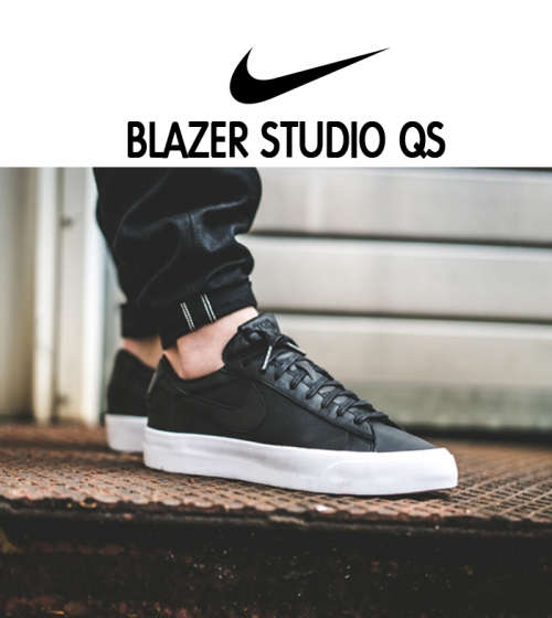 Original Mens NIKE Blazer Studio QS Black/ White 850478 002 Size UK 12 (SA 12)