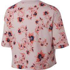 Original Womens NIKE Sportswear CROP Top SS Floral TEE Barely Rose 943334 699 Size Medium