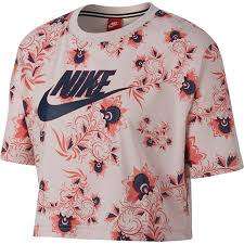 Original Womens NIKE Sportswear CROP Top SS Floral TEE Barely Rose 943334 699 Size Medium