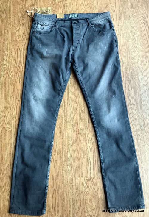 Original Mens POLO RUSSEL JEANS W38 L34 - Skinny Leg - GREY