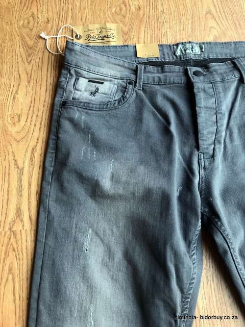 Original Mens POLO RUSSEL JEANS W38 L34 - Skinny Leg - GREY