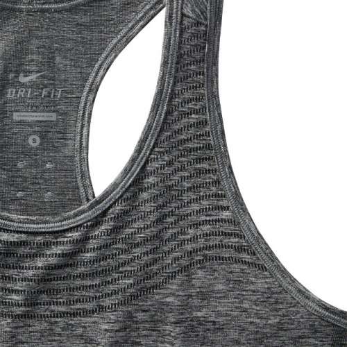 Original Womens NIKE Dri-FIT Knit Running Tank Top Black/Heather 718567 010 Size Medium