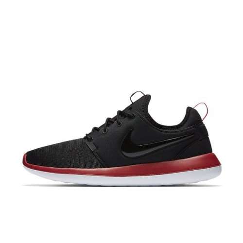 Original Mens NIKE ROSHE TWO Black/Black Gym Red 844656 005 Size UK 9 (SA 9)