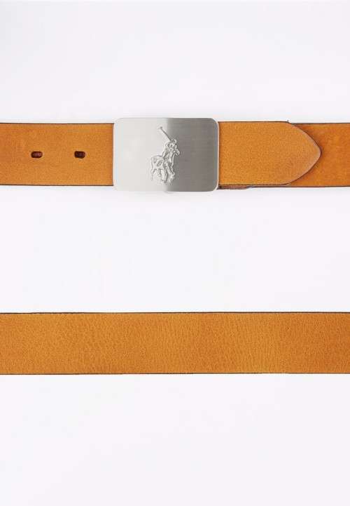 Original Mens Polo LEONARDO LEATHER BELT TAN Color - Size up to 44 in /112cm