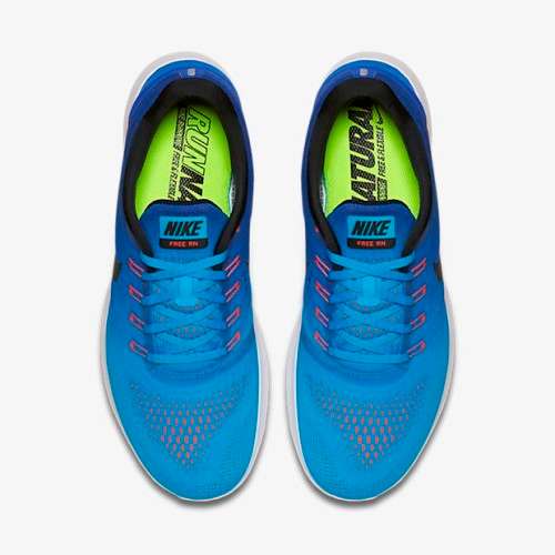 Original Mens Nike Free RN 831508 404  Blue Glow / Bright Crimson Size UK 11 (SA 11)