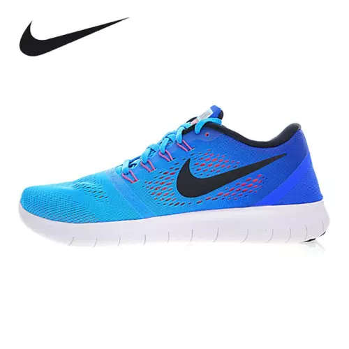 Original Mens Nike Free RN 831508 404  Blue Glow / Bright Crimson Size UK 11 (SA 11)