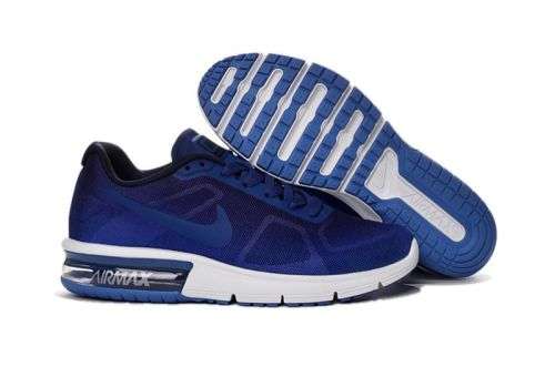 Original Mens NIKE Air Max SEQUENT RCR BLUE/ NAVY /WHITE 719912 404 Size UK 10 (SA 10)