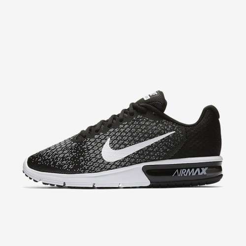 Original Mens NIKE Air Max SEQUENT 2 BLACK/ WHITE- GREY 852461 005 Size UK 10 (SA 10)