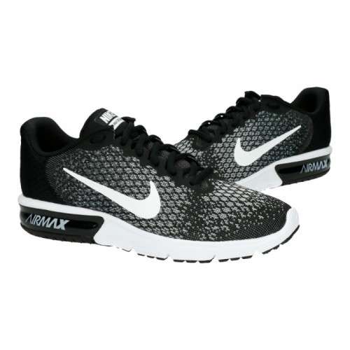 Original Mens NIKE Air Max SEQUENT 2 BLACK/ WHITE- GREY 852461 005 Size UK 10 (SA 10)