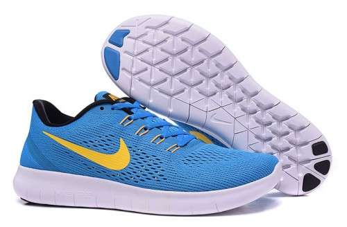 Original Mens Nike Free RN 831508 402  Blue / Yellow/ White Size UK 12 (SA 12)