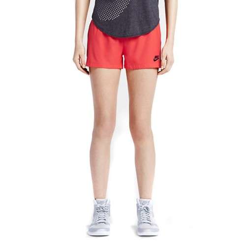 Original Women's NIKE Bonded Sport Casual Woven Shorts RED 643077 696 Size Medium