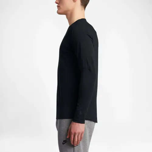 Original Nike Mens Bonded Long Sleeve Top BLACK 832206 010 Size Large