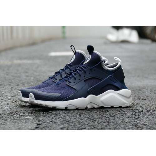 Original Mens Nike AIR HUARACHE RUN ULTRA 819685 406 Midnight Navy/ White Size UK 8 (SA 8)