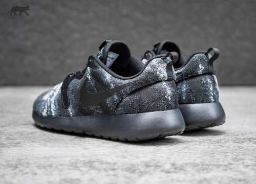 Original Mens NIKE ROSHE One KNIT JACQUARD Black/ Wolf Grey 777429 003 UK Size 9 (SA 9)