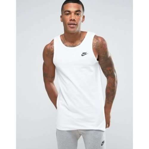 Original Mens Nike Tank Top Embroidered Futura Sleeveless Cotton Vest White 827282 100 Size X Large