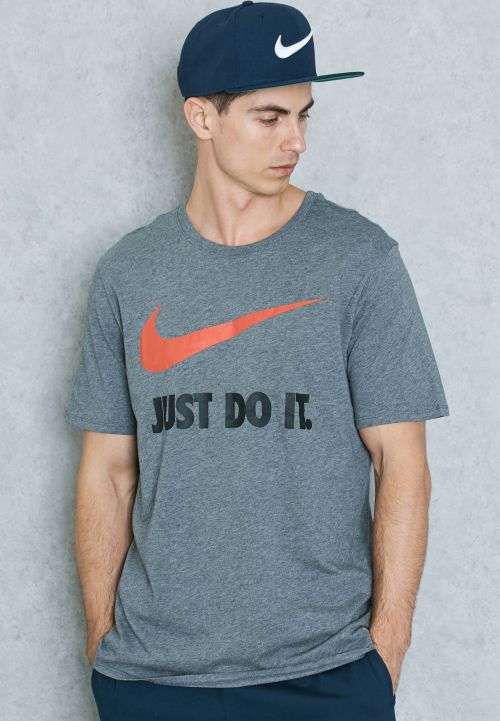 Original Mens Nike T-Shirt With Just Do It Swoosh 707360 071 Size Extra Large