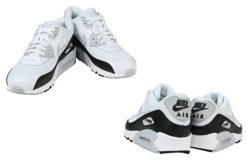 Original Mens NIKE Air Max 90 Essential 537384 125 White / Platinum/ Black Size UK 11.5 (SA 11.5)
