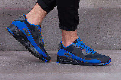 Original Mens NIKE Air Max 90 ULTRA Essential 819474 403 Dark Obsidian/ Black Size UK 11 (SA 11)