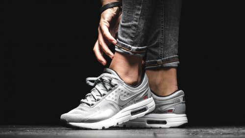 Original Mens NIKE Air Max ZERO QS Metallic SILVER 789695 002 Size UK 9 (SA 9)