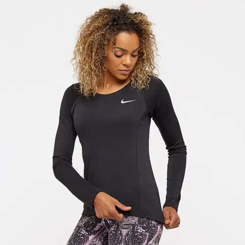 Original Womens NIKE DRY Miler Long Sleeve Top Black 831540 010 Size Large