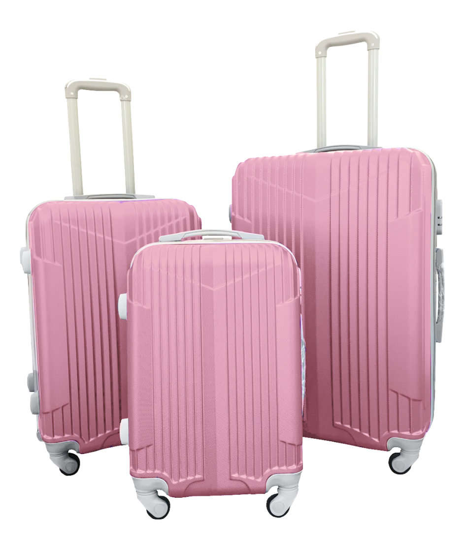 New Design 3pc Travel Luggage Set with 360° Rotating Wheels(Available in 7 Colors)