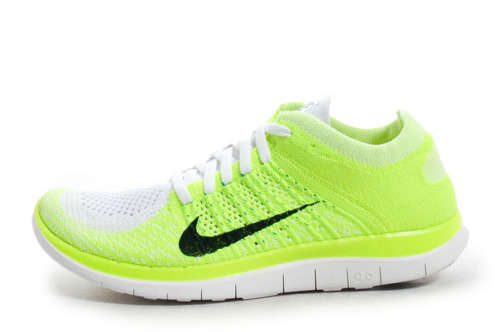 Original Women's Nike FREE FLYKNIT 4.0 White/ Black/ Volt Glow 631050 103 Size UK 5.5 (SA 5.5)