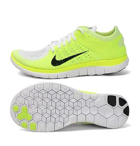 Original Women's Nike FREE FLYKNIT 4.0 White/ Black/ Volt Glow 631050 103 Size UK 5.5 (SA 5.5)