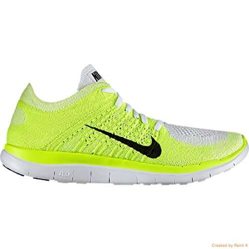 Original Women's Nike FREE FLYKNIT 4.0 White/ Black/ Volt Glow 631050 103 Size UK 5.5 (SA 5.5)