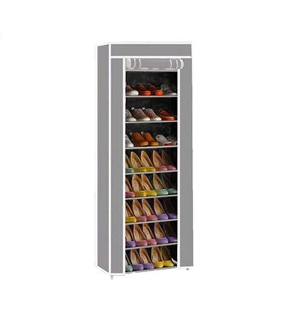 9-Tier Canvas Shoe Storage Rack - Assorted Color