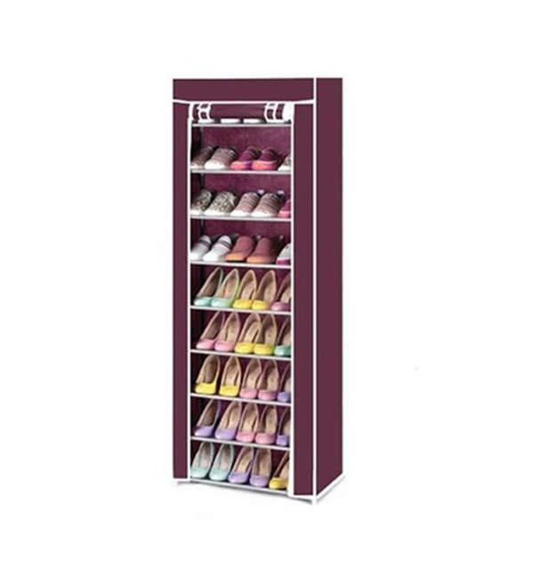 9-Tier Canvas Shoe Storage Rack - Assorted Color