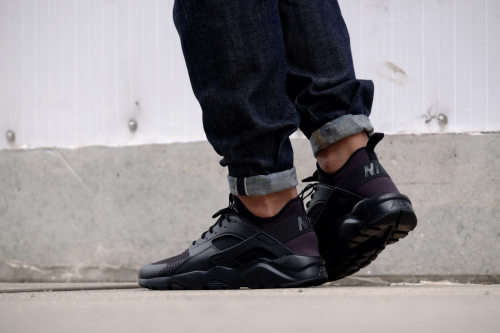 Original Mens Nike AIR HUARACHE RUN ULTRA Black/ Black 819685 002 Size UK 8 (SA 8)